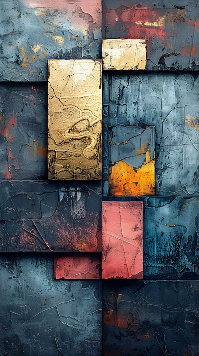 Impresiones de arte de la pared en línea : Formas geométricas Pintura Patrón para colgar decoración de F. Abderrahim