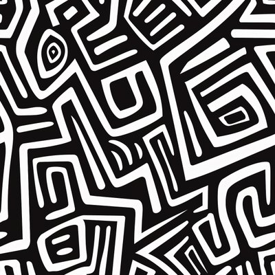 Pintura de rayas blancas de la cultura salvadoreña para impresiones artísticas de pared de F. Abderrahim
