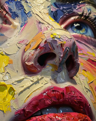 Arte de la pared del carácter : cara de la mujer con un retoque artístico de F. Abderrahim