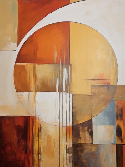 Dibujo abstracto : formas circulares para decoración de pared, impresiones en línea de F. Abderrahim