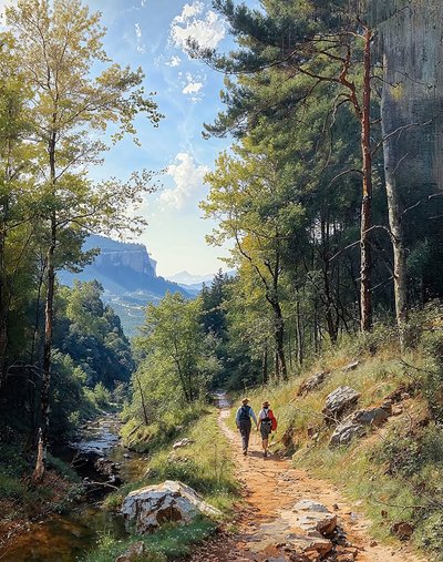 Paseo por la selva a través de las montañas, paisaje Decoración de pared para cualquier habitación de F. Abderrahim