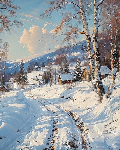 Paisaje nevado Decoración de pared para dormitorio de F. Abderrahim