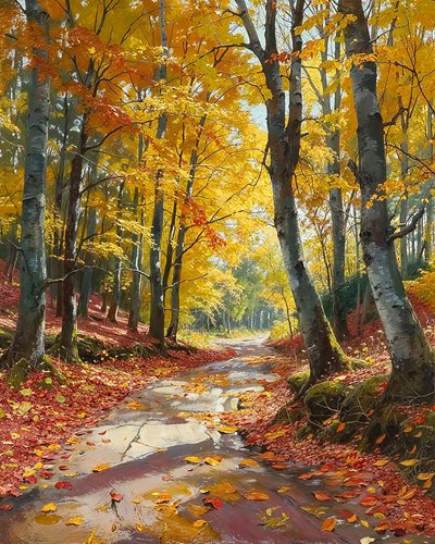 Paisaje con secuoyas altísimas, decoración de pared para dormitorio de F. Abderrahim