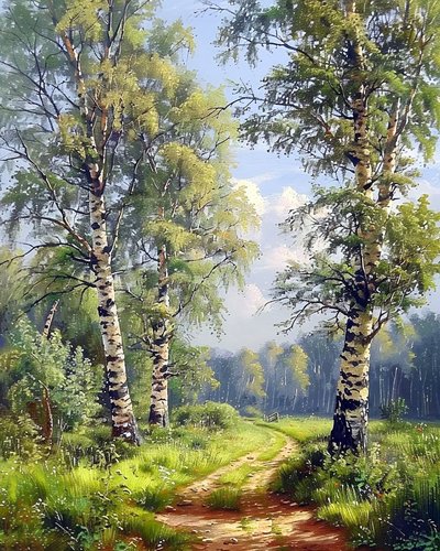 Paisaje con Bosque Encantado, decoración de pared para salón de F. Abderrahim