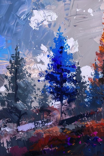 Precioso paisaje con un bosque, decoración de pared que te encantará de F. Abderrahim