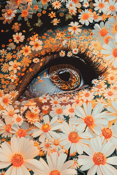 Ojos verdes de cerca, Hoja de oro Robótica Olympus Mons flower power de F. Abderrahim