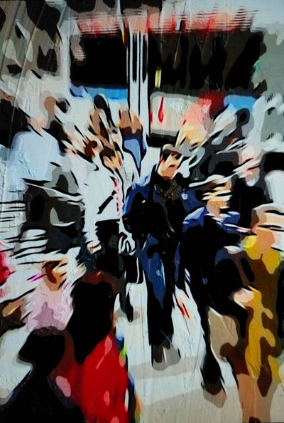 Hombre entre la multitud de Mavet