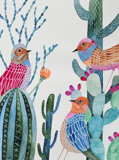 aves hambrientas de Marys Watercolors
