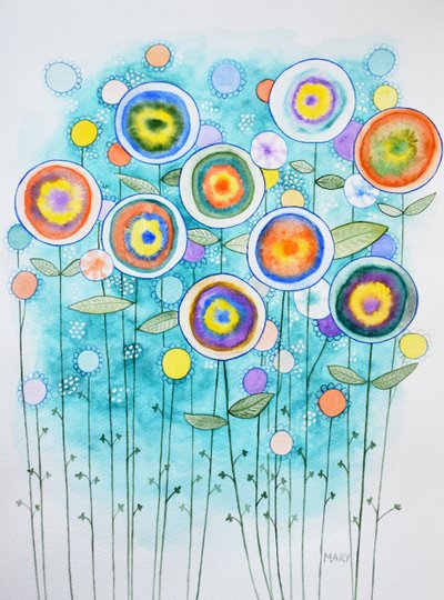 Flores abstractas de Marys Watercolors