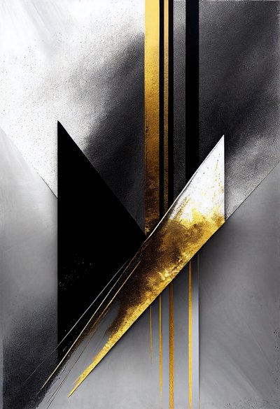 Abstracto Negro y Oro Rayas y Ligne Fondo, impresiones en lienzo para Cualquier Habitación de F. Abderrahim