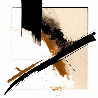 Arte mural Trazos diagonales en negro y beige, impresión en lienzo a pedido de F. Abderrahim
