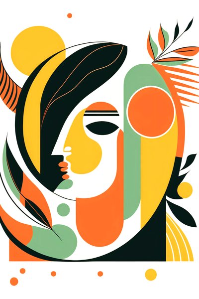 Minimal abstracto, Boho líneas y formas, estilo picasso ,impresión en lienzo bajo demanda de F. Abderrahim