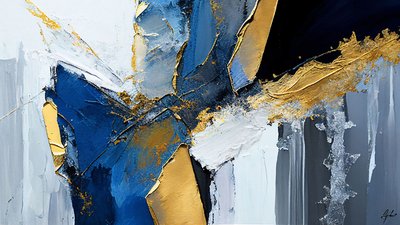 Pintura texturizada pinceladas gruesas capas, Arte digital imprimible de F. Abderrahim