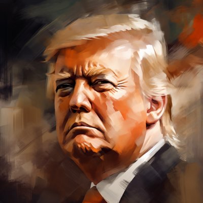 Retrato artístico de Donald Trump, decoración de pared | impresión bajo demanda de F. Abderrahim
