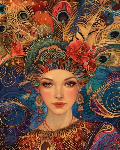 A Gorgeous Woman in the Style of Alex Grey, impresión en lienzo y bastidor de pared por encargo de F. Abderrahim