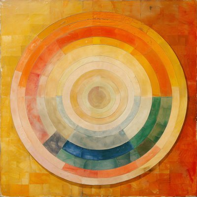 Pintura al óleo abstracta, arte místico, estilo Hilma af Klint, impresiones artísticas en línea de F. Abderrahim