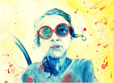 Chica con gafas de sol rojas de Phantalis