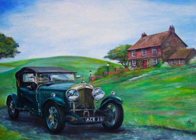Bentley 1928 Óleo sobre lienzo Cuervo de Jörg-Peter Rabe
