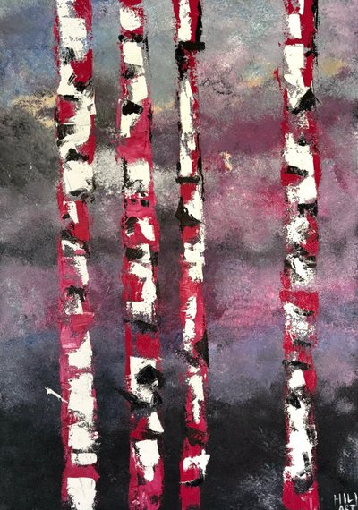 Birken in Pink von HILI ART Tetiana Brzozowski