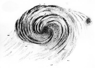 Observación de una galaxia espiral en Canes Venatici dibujada por Lord Rosse, 1850 de 3rd Earl of Rosse William Parsons