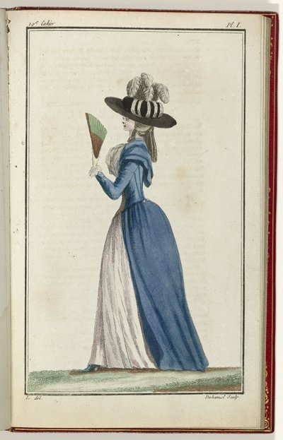 Cabinet des Modes o New Modes, 15 de agosto de 1786, pl. yo de A.B. Duhamel
