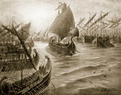 Cimón toma el mando de la flota griega, ilustración de 