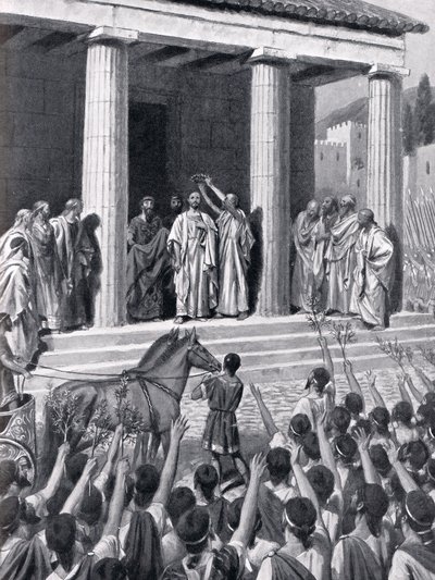 Temístocles honrado en Esparta, ilustración de 