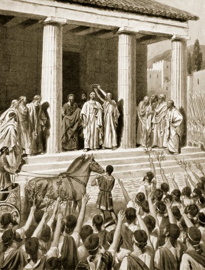 Temístocles honrado en Esparta, ilustración de 
