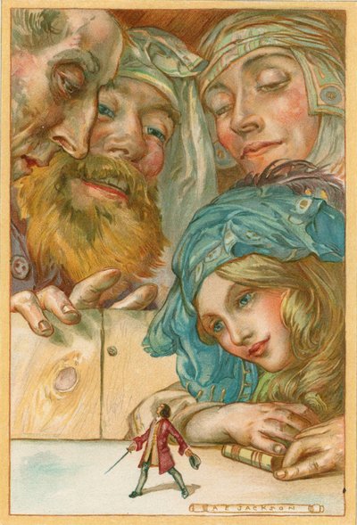 Escena de Los viajes de Gulliver de Jonathan Swift de AE Jackson