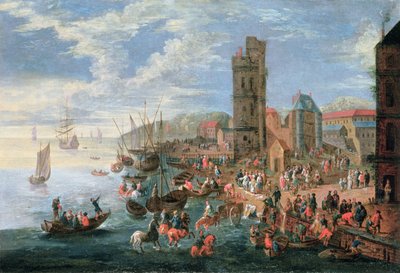 Escena de puerto de A.F. and Bouts, P. Boudewyns