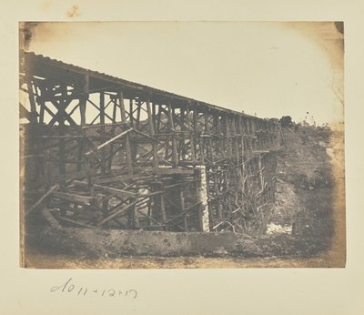 Puente del ferrocarril militar sobre el arroyo Potomac, en el ferrocarril de Fredericksburg de A.J. Russell