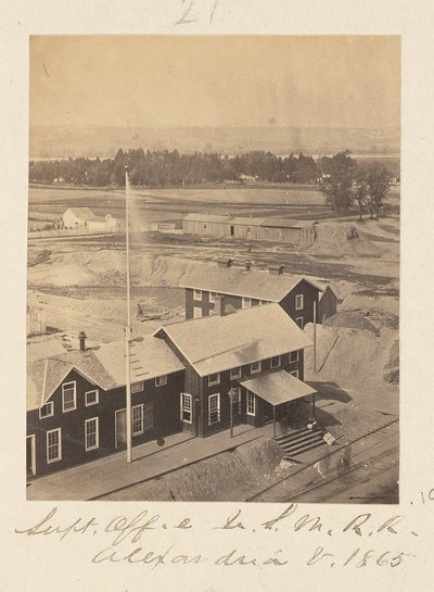 Oficina del Superintendente, Ferrocarril Militar de los Estados Unidos, Alexandria, Virginia de A.J. Russell