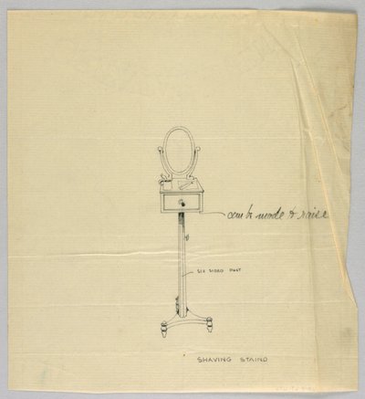 Diseño para un Soporte de Afeitado con Espejo Ovalado de A.N. Davenport Co.