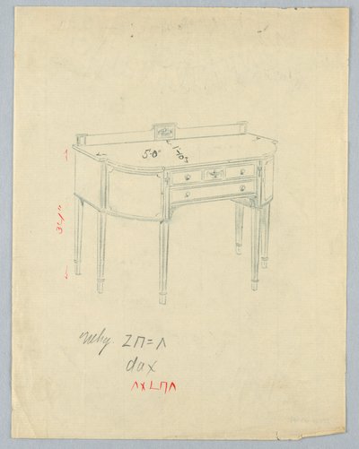 Diseño para aparador con motivos de jarrón neoclásico de A.N. Davenport Co.