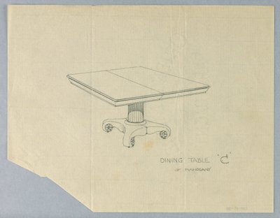 Diseño para una Mesa de Comedor "C" de Caoba de A.N. Davenport Co.