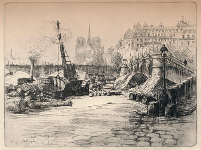 Notre-Dame y el Quai de Bethune, 1915 de AR Kempken