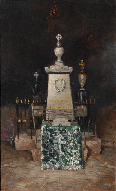 Lápida de Lermontov en Tarkhany, 1883 de A.S. Mezentsov