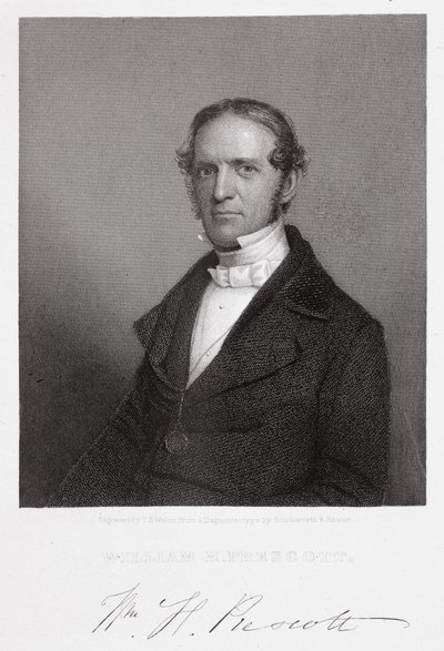 William Hickling Prescott, grabado por Thomas B. Welch (1814-74) de A.S. and Hawes, J. Southworth