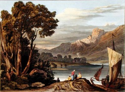 El nuevo dique. Mirando río arriba, lámina 11 de Descripción del río Wye, grabado por Theodore Henry Fielding (1781-1851), 1818 de A.V. Copley after Fielding