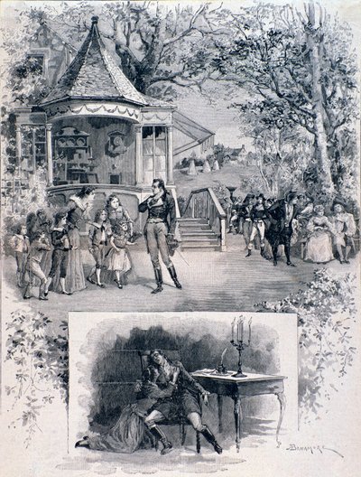Escena de la ópera Werther, después de la representación en el teatro lírico internacional en Milán de A. (after) Bonamore