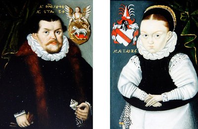 Un par de retratos, c.1594 de A. A. Monogrammist