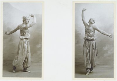 Retrato de Vaslav Fomich Nijinsky (1889-1950) en el papel de la Esclava Negra de "Scheherazade" de Nikolai Rimsky-Korsakov (1844-1908) (foto b/n) de A. Bert