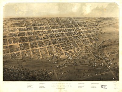 Vista aérea de la ciudad de Marshall, condado de Calhoun, Michigan. LOC 73693437 de A.; Chicago Lithographing Co. Ruger