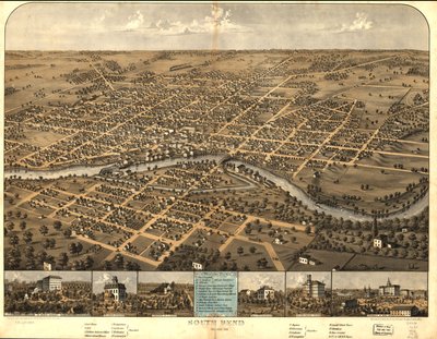 	South Bend, Indiana 1866. de A.; Chicago Lithographing Co. Ruger