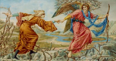 El Amor Guiando al Peregrino después de Sir E. C. Burne-Jones, 1894 de A. Corsi Lalli