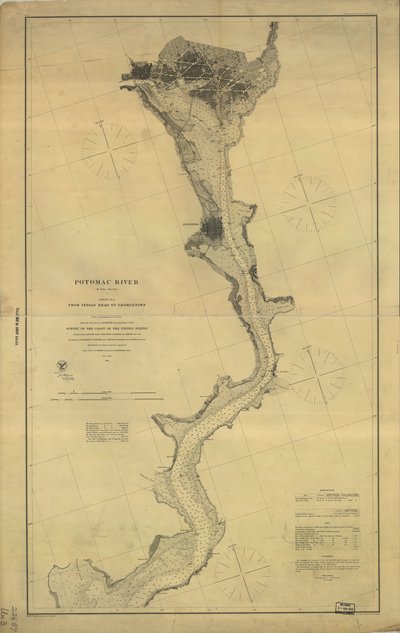 Río Potomac (en cuatro hojas): Hoja nº 4, desde Indian Head hasta Georgetown de A. D. United States Coast Survey; Bache