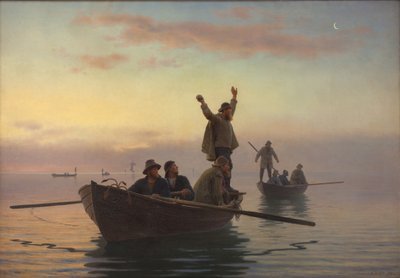 Pesca de pez aguja con red de deriva. Temprano en la mañana de A. Dorph