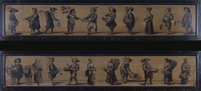 Les Cris de Paris, en 1634 (óleo sobre madera) de A. Doy