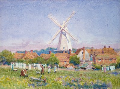 Mujeres Colgando la Ropa, Molino de Cranbrook, Kent de A. Foord Hughes
