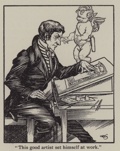Ilustración para Los Ensayos de Elia de Charles Lamb (litografía) de A. Garth Jones